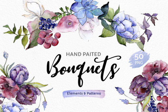 Bouquet of Flowers Touching Your Lips Watercolor Png