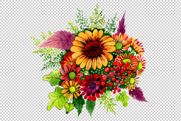 Bouquet of Wild Flowers Watercolor Set
