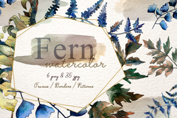 Brake Plants PNG Watercolor Set and Illustrations