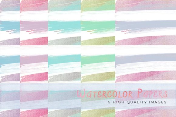 Colorful Watercolour Stripes Clip Art and Illustrations