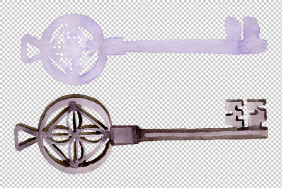 Vintage Key Magic Watercolor Png