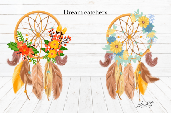 Watercolor Dream Catchers ClipArt and Illustrations