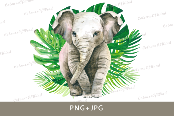 Watercolor Elephant Sublimation Print