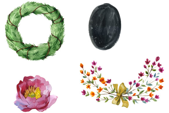 Watercolor Flower Abstract Illustrations