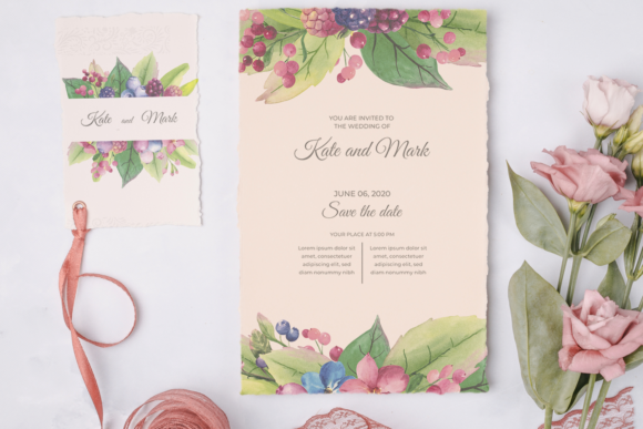 Watercolor Greenery Frames Clipart